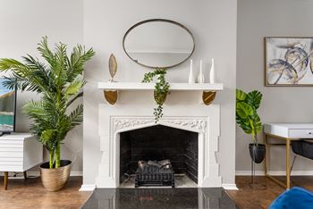 Fireplace in select units